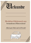 Führerschein Urkunde