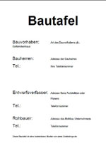 Bautafel Muster